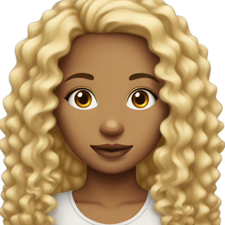 girl blonde curly hair with tan or dark skin with nose piercing emoji