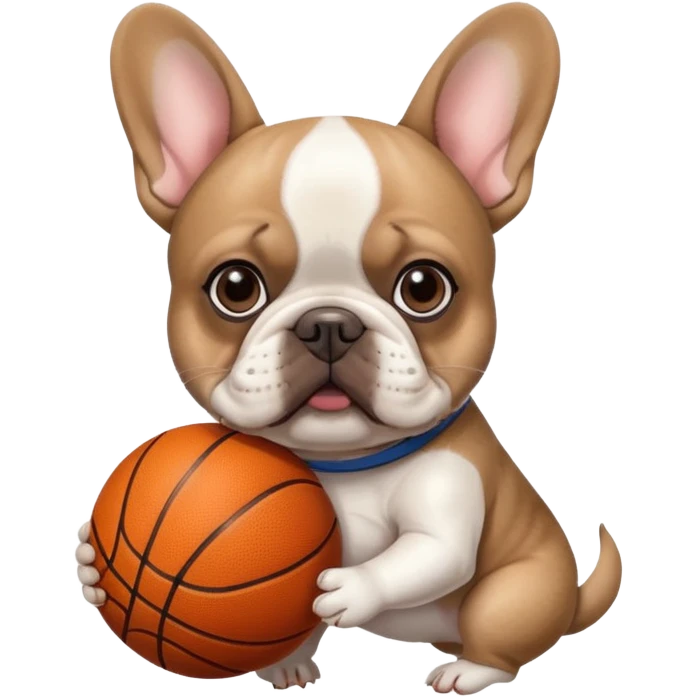French bulldog with basketball  emoji
