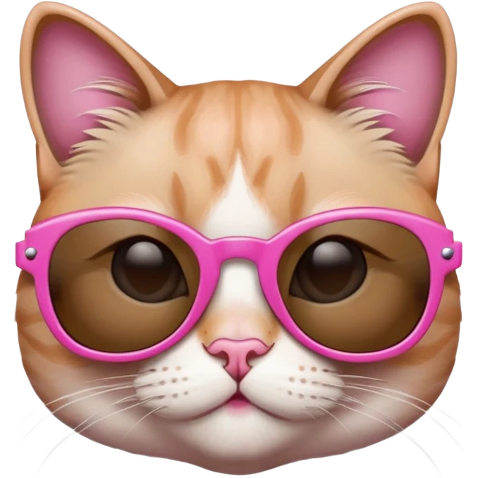 Cat with sunglasses and pink nails  emoji