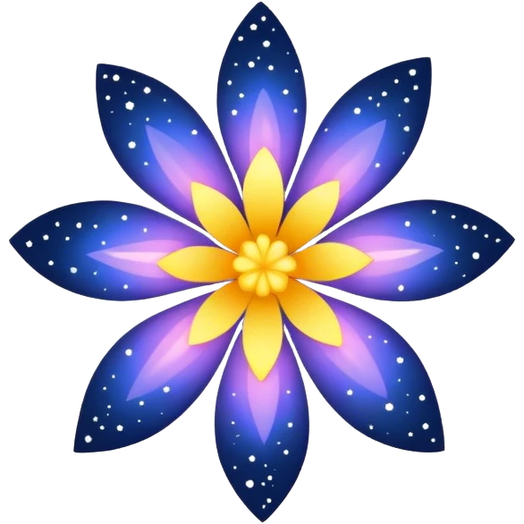 Stars in the night sky making shape of flower emoji