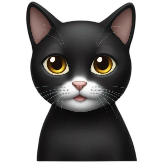 black-cat-with-white-breast emoji