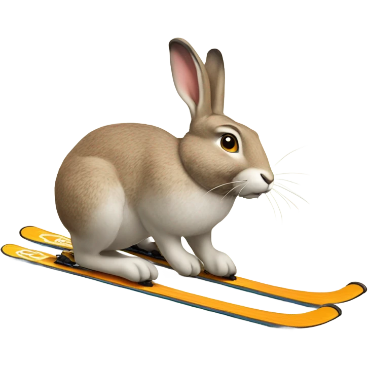 Fat hare skiing emoji