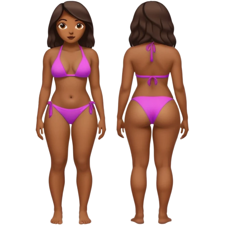 a slim thick black girl with a big butt wearing a bikini standing sideways emoji