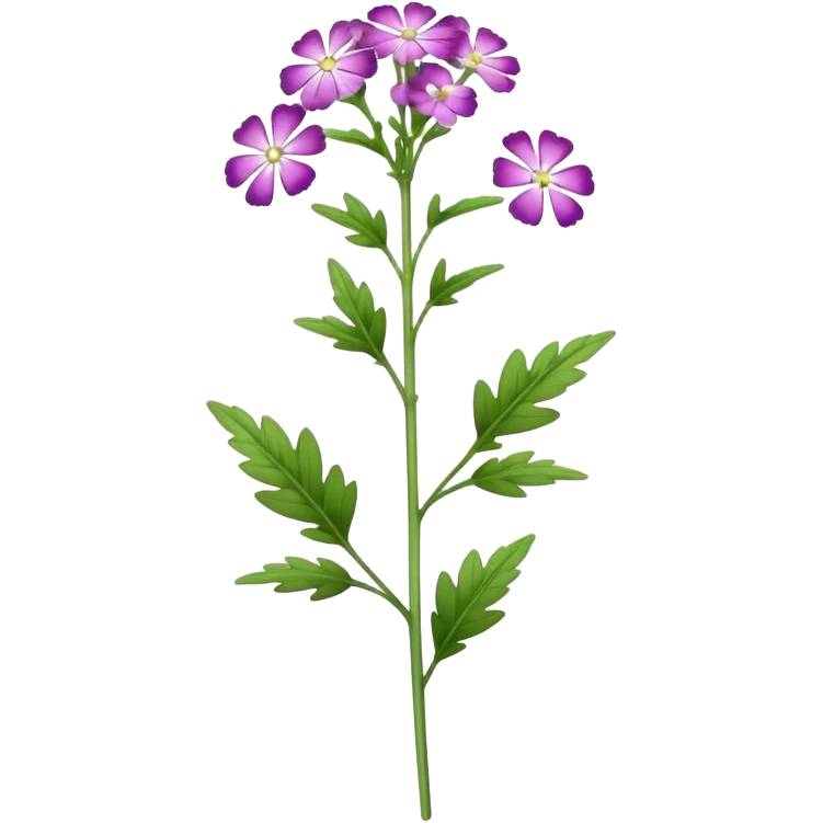 single Verbena flower, stem emoji