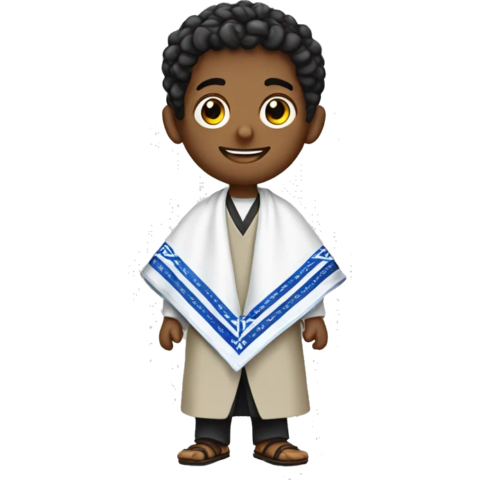 Jew young man with tallit emoji