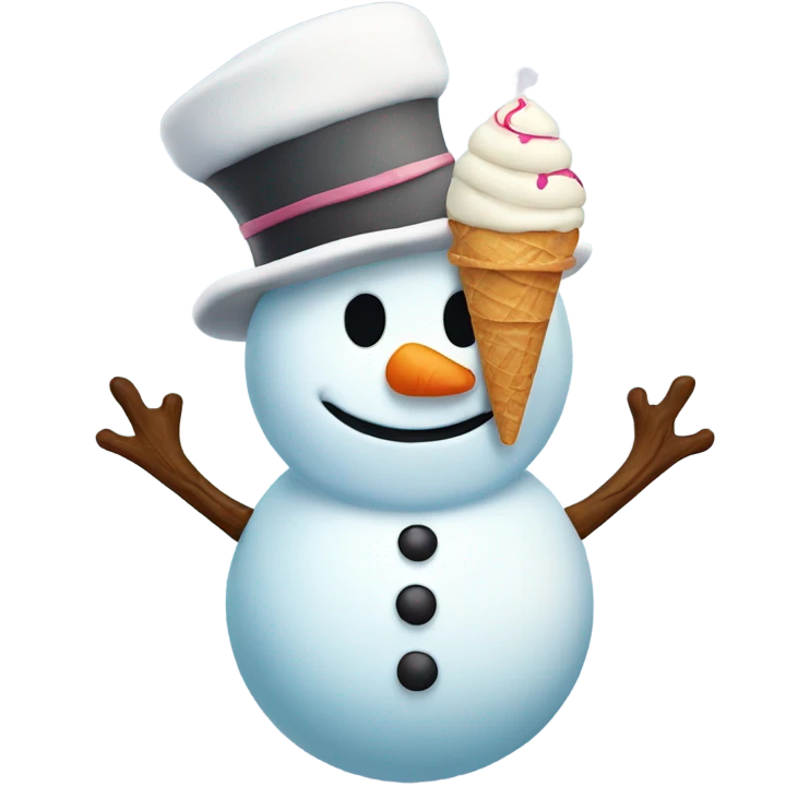 Snowman With an ice cream emoji