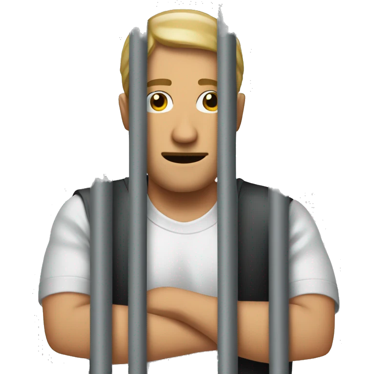  man behind bars emoji