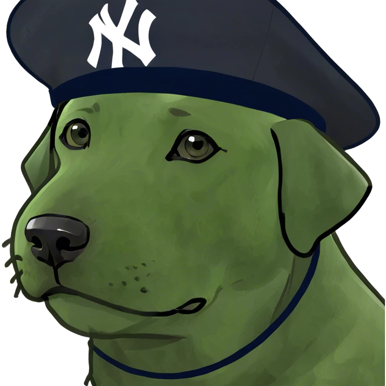 black lab in yankees hat emoji
