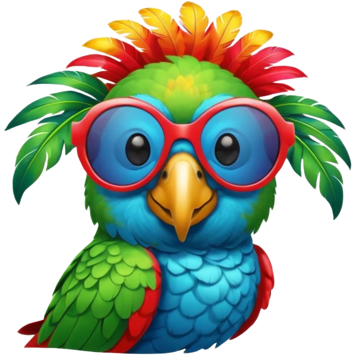 Parrot with shiny sunglasses emoji