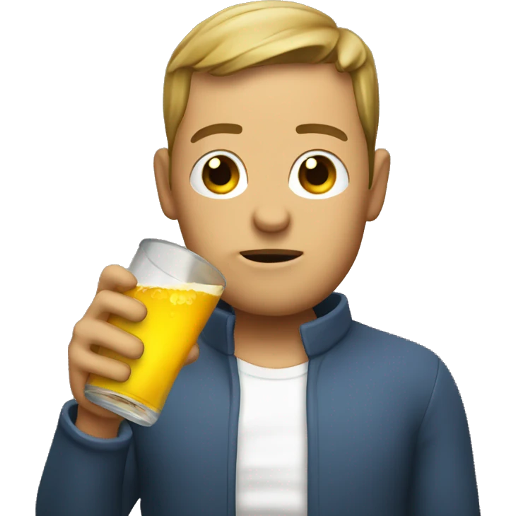 A person drinking buzzball  emoji