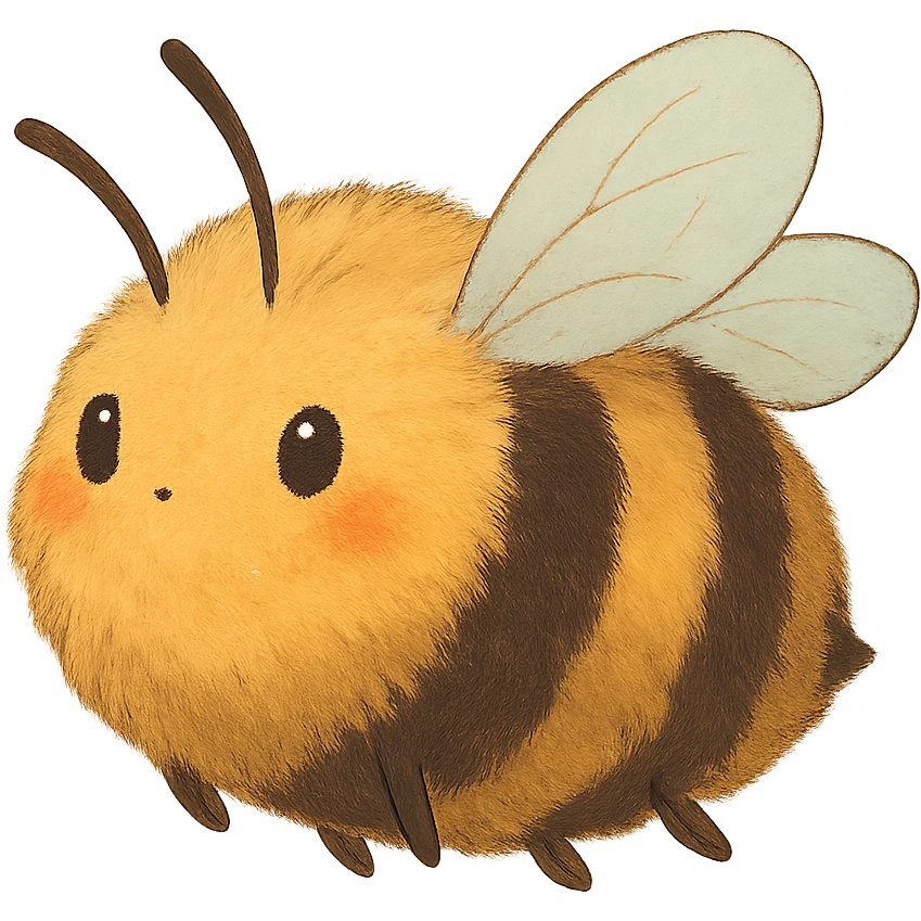 ghibli style fluffy bee emoji