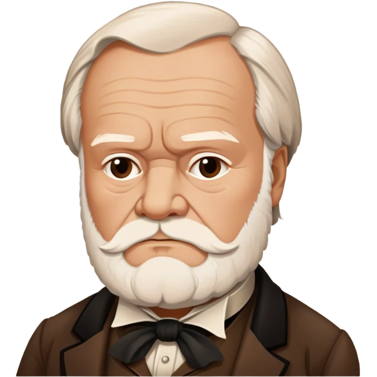 Cinematic Realistic portrait of Victor Hugo, shown as an iconic writer with intense, thoughtful eyes and richly detailed 19th‑century attire, rendered in warm, literary lighting that captures his creative spirit emoji