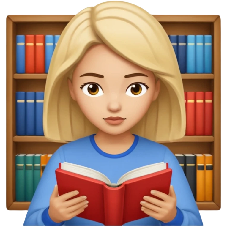 light skinned woman reading a book emoji