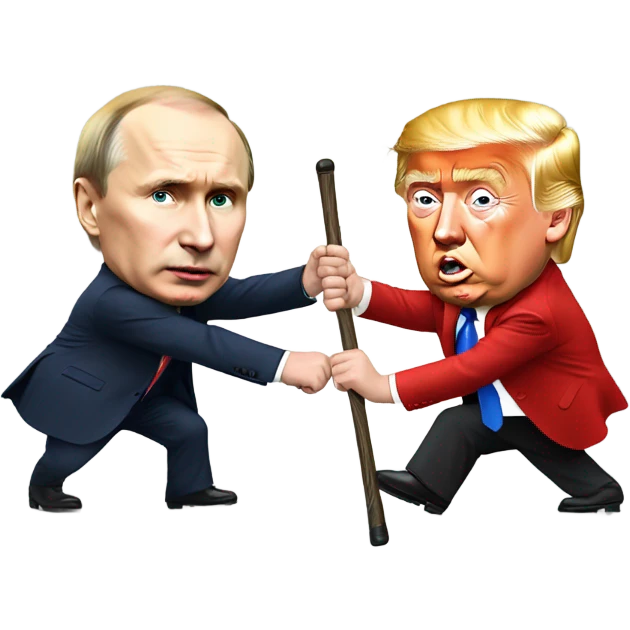 Putin and Trump playing hokey.  emoji