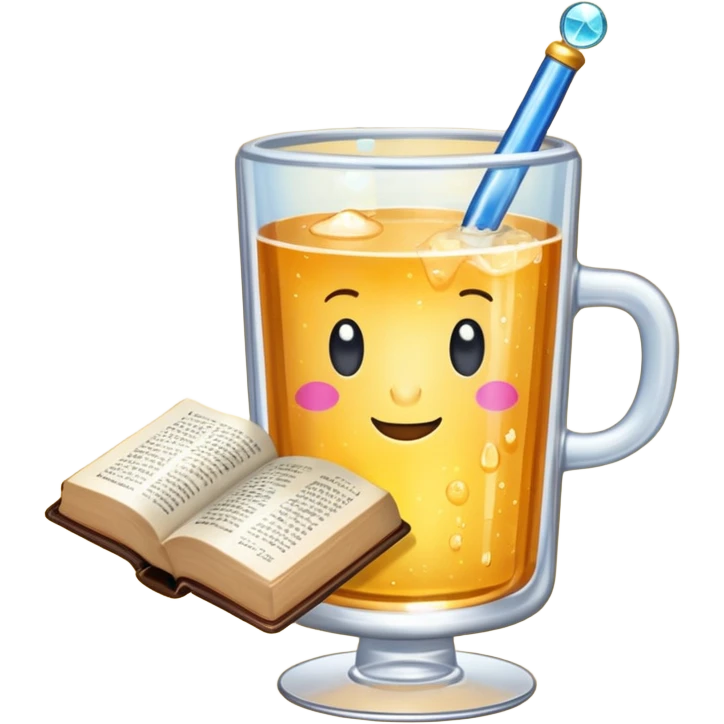 A sparkling Bubblr drink holding a Bible emoji