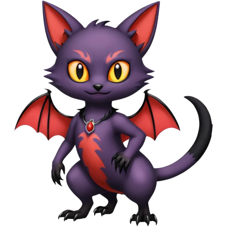 Vampiric Batty Noibat-Litten-Torracat-Lykoi-hybrid-fusion (full body) emoji