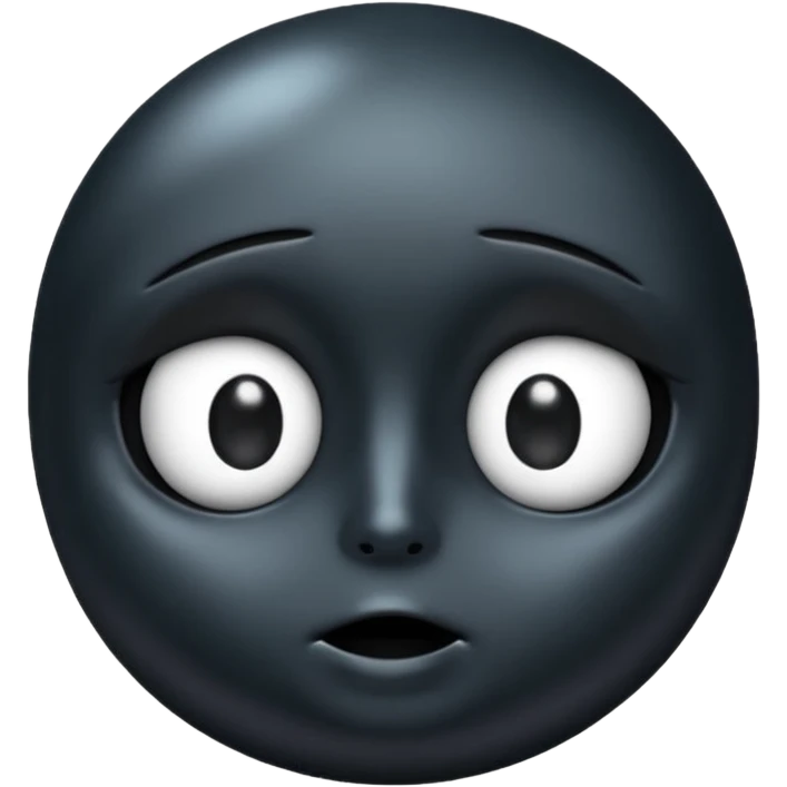 black pearl black colour solid black no eyes nose mouth  emoji