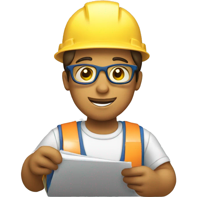 Electrician reading a blueprint emoji