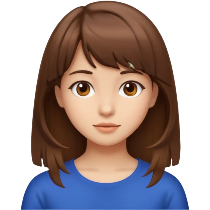 girl with side bang and brown hair emoji