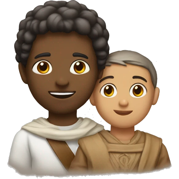 Niño abraas con Jesús  emoji
