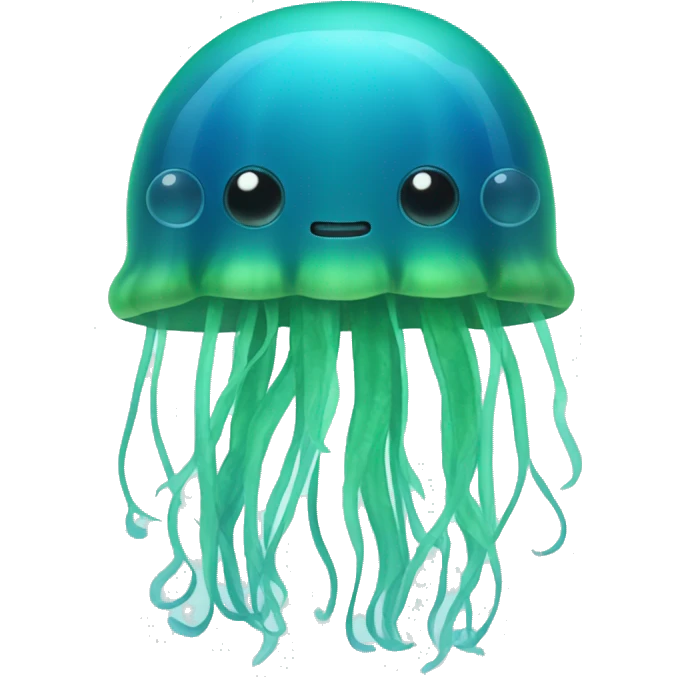 Jellyfish blue and green emoji