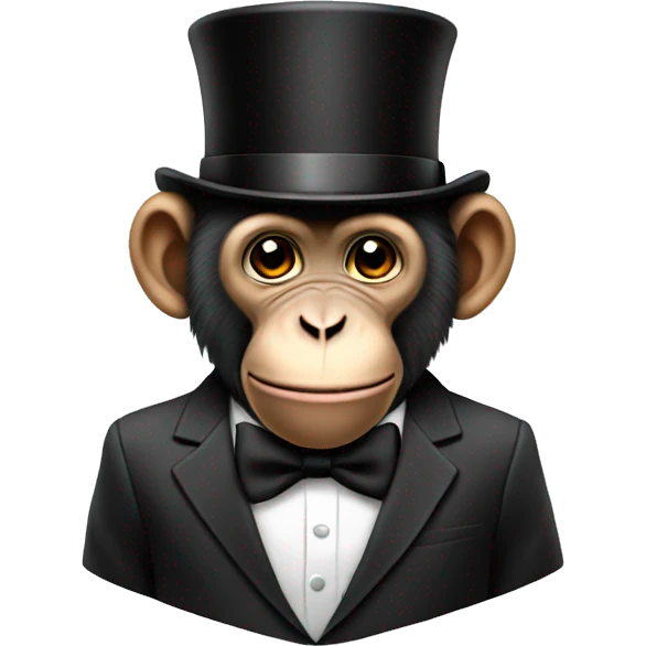 Monkey in a suit with top hat emoji