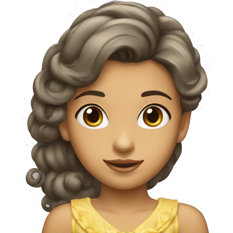 Uma princesa de olhos azuis,cabelo loiro liso e jovem emoji