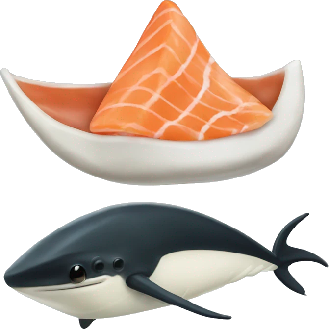 a sushi manta ray emoji