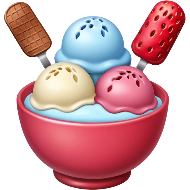 ice creams scope in bowl  emoji