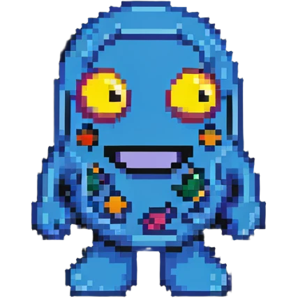 classic Pac-Man ghost character in 8-bit arcade style with wavey bottom edge emoji