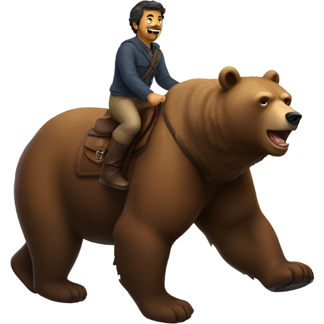 Man riding a bear emoji