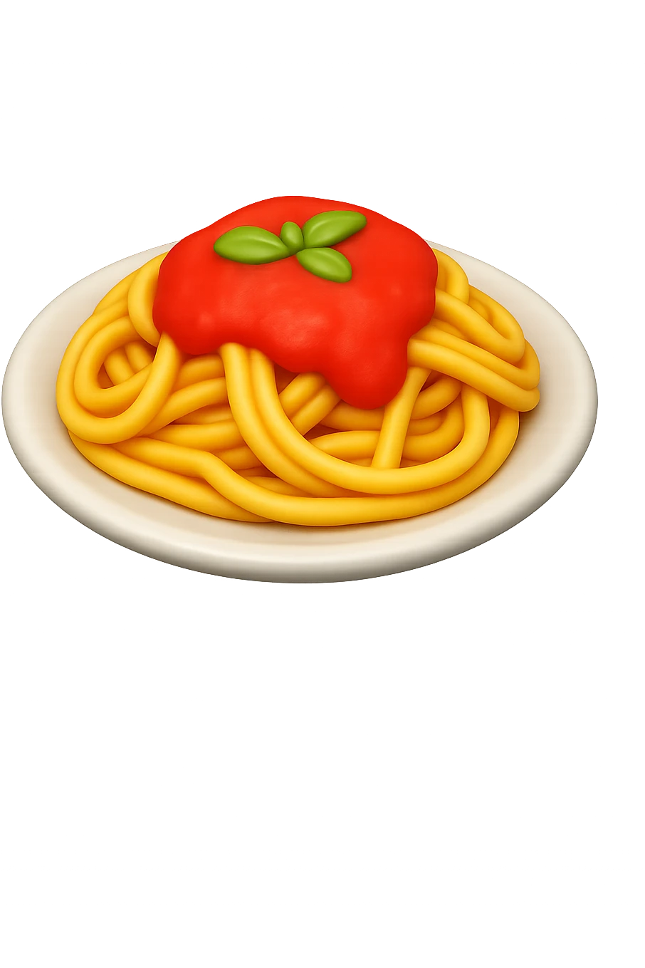 emoji 3d stile iphone che rappresenta un PIATTO DI PASTA 3d emoji