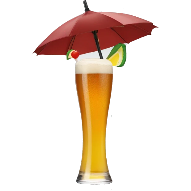 beer with a cocktail umbrella emoji