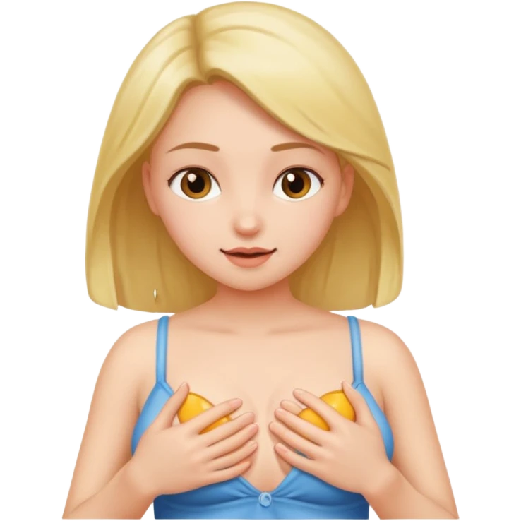 Naked girl playing with nipples emoji