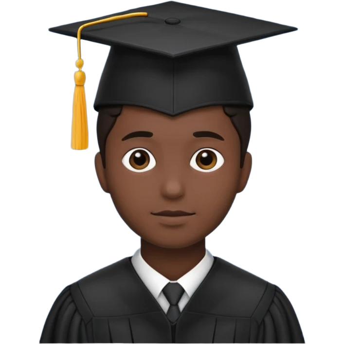graduation cap on top of a person silhouette emoji