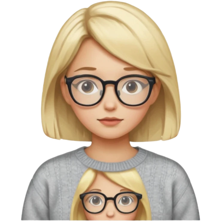 Girl blondie nerd aesthetic  emoji