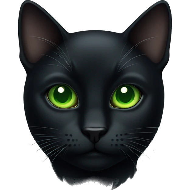 black cat with green eyes emoji