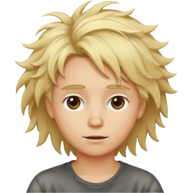 Cartoon anime blond mwssy hair emoji
