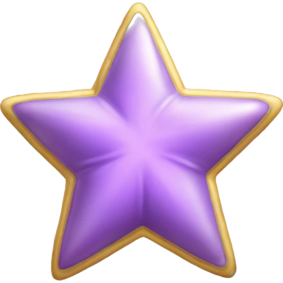 Realistic shining lilac isolated star emoji