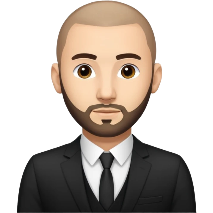 karim benzema, light skinned, wearing suit, photorealistic emoji