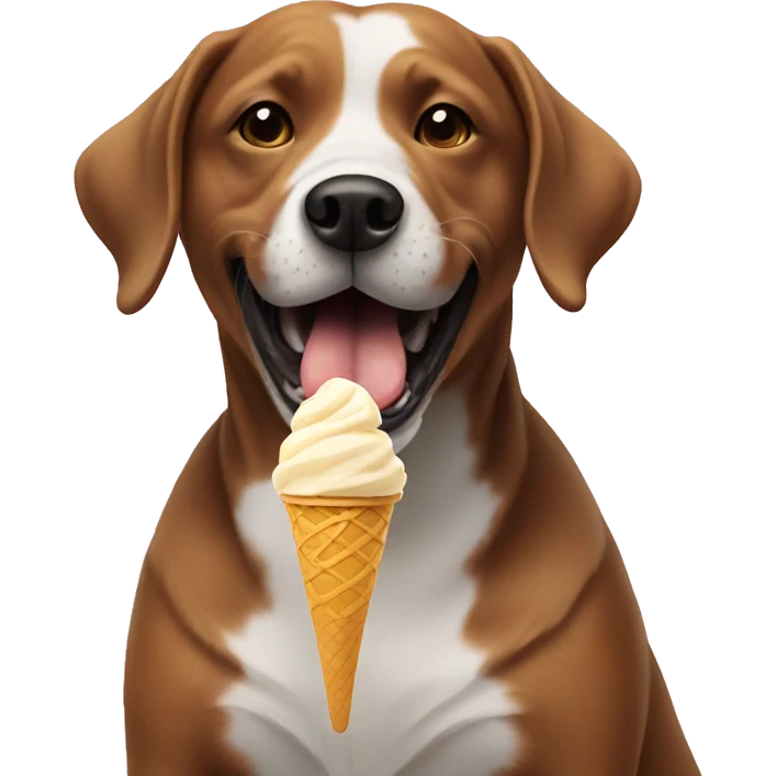 Dog eating ice cream emoji