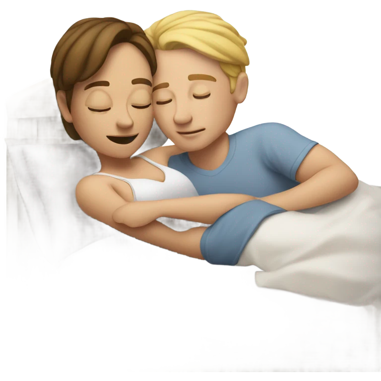 White man tucking in white woman to bed emoji