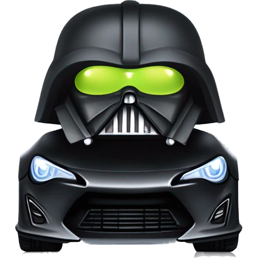Fr-s Haunted Darth Vader’s ice cube race car with bright white headlights and light saber bumpers  emoji