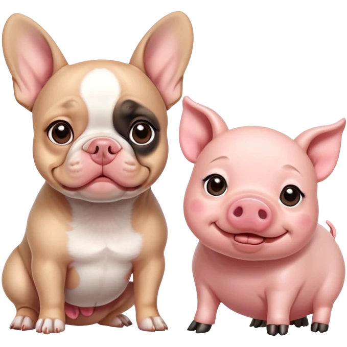 French bulldog and a pig emoji