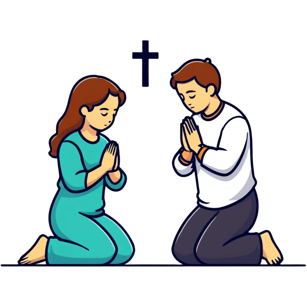person praying and someone behind them emoji