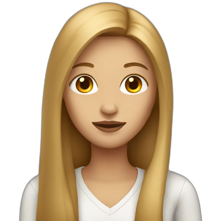 woman with very long light brown straigth hair emoji