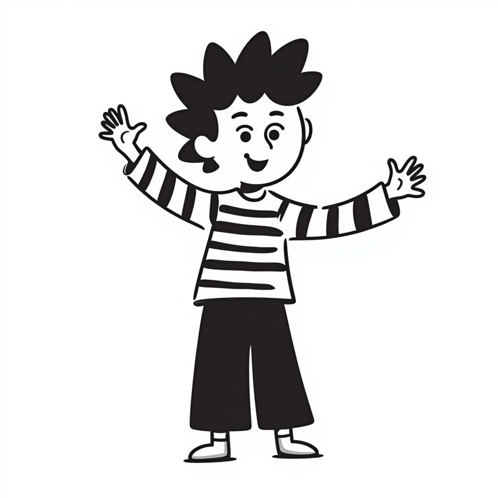 girl with a mohawk, hand drawn doodle style emoji
