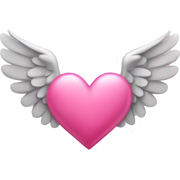 Pink heart with wings emoji