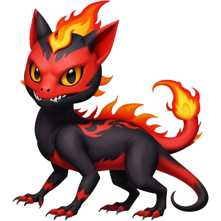 Salandit-Noibat-Litten-Hybrid with a skull-mask (Full body) emoji