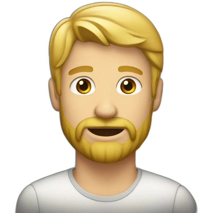 man, small blond beard emoji